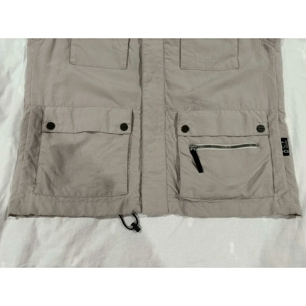 Schoffel Adventure Wear Mens Vest Beige Zip Pockets Utility Gorpcore Size‎ 50 XL